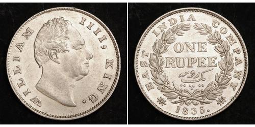 1 Rupee Raj britannique (1858-1947) Argent Guillaume IV (1765-1837)