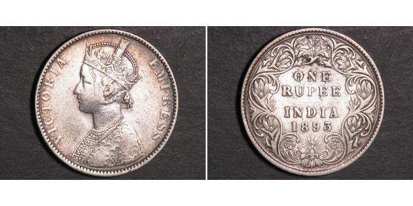1 Rupee Raj britannique (1858-1947) Argent Victoria (1819 - 1901)