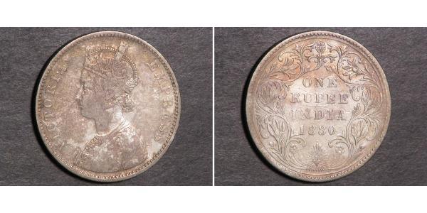 1 Rupee Raj britannique (1858-1947) Argent Victoria (1819 - 1901)