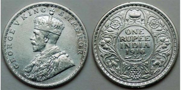 1 Rupee Raj britannique (1858-1947) Argent George V (1865-1936)