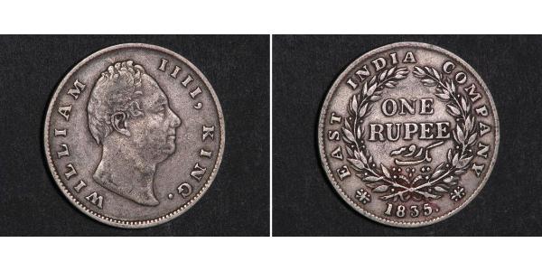 1 Rupee Raj britannique (1858-1947) Argent Guillaume IV (1765-1837)