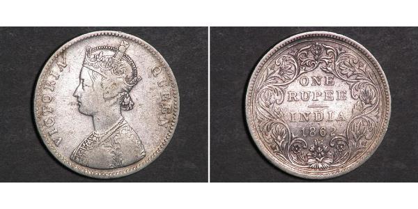 1 Rupee Raj britannique (1858-1947) Argent Victoria (1819 - 1901)