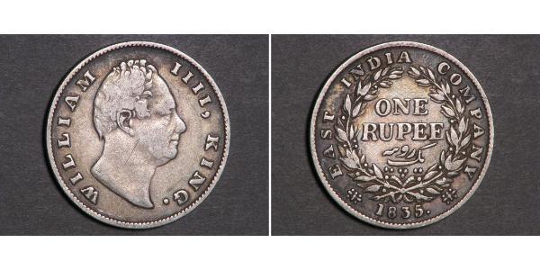 1 Rupee Raj britannique (1858-1947) Argent Guillaume IV (1765-1837)
