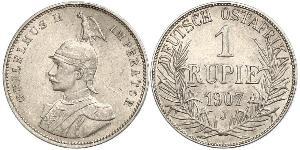 1 Rupee Africa Orientale Tedesca (1885-1919) Argento Wilhelm II, German Emperor (1859-1941)