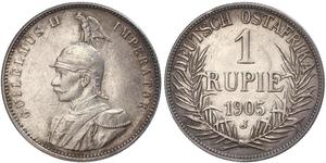 1 Rupee Africa Orientale Tedesca (1885-1919) Argento Wilhelm II, German Emperor (1859-1941)