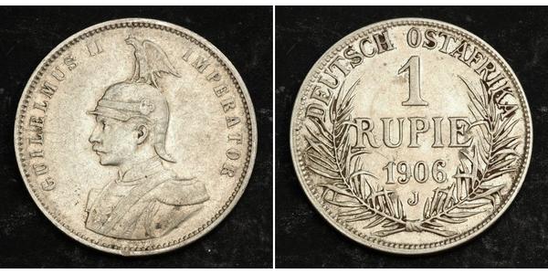 1 Rupee Africa Orientale Tedesca (1885-1919) Argento Wilhelm II, German Emperor (1859-1941)