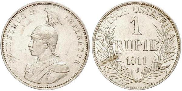 1 Rupee Africa Orientale Tedesca (1885-1919) Argento Wilhelm II, German Emperor (1859-1941)