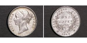 1 Rupee Compagnia Inglese delle Indie Orientali (1757-1858) Argento Vittoria (1819 - 1901)