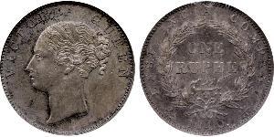 1 Rupee Compagnia Inglese delle Indie Orientali (1757-1858) Argento Vittoria (1819 - 1901)