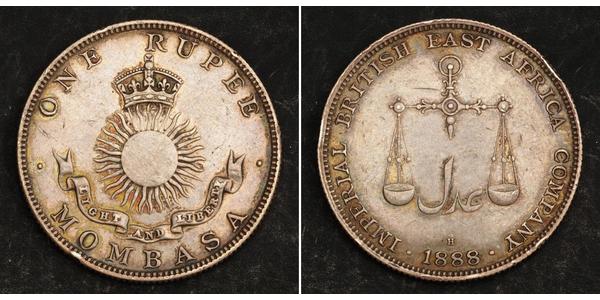 1 Rupee Impero britannico (1497 - 1949) Argento 