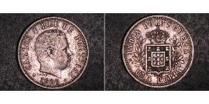 1 Rupee India portoghese (1510-1961) Argento Carlo I del Portogallo (1863-1908)