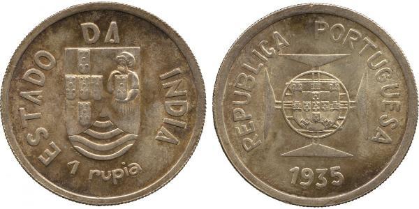 1 Rupee India portoghese (1510-1961) Argento 