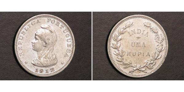 1 Rupee India portoghese (1510-1961) Argento 