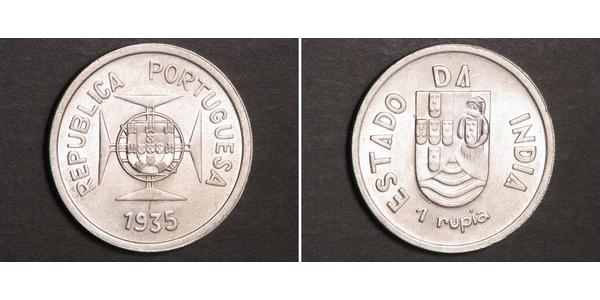 1 Rupee India portoghese (1510-1961) Argento 