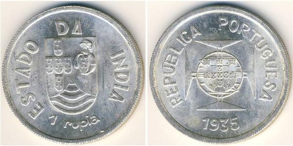 1 Rupee India portoghese (1510-1961) Argento 