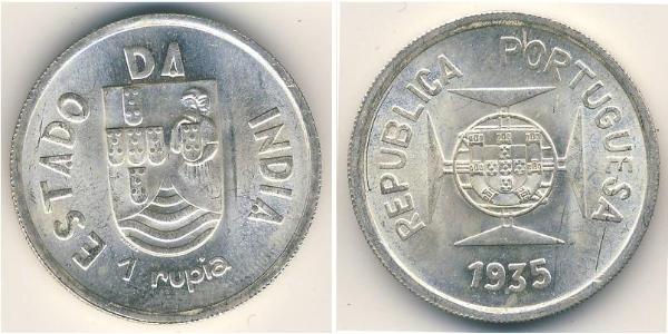 1 Rupee India portoghese (1510-1961) Argento 