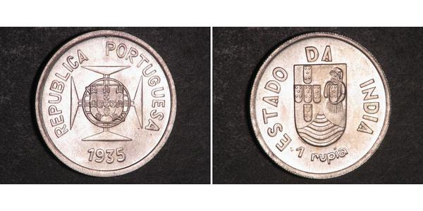 1 Rupee India portoghese (1510-1961) Argento 