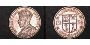 1 Rupee Mauritius Argento Giorgio V (1865-1936)