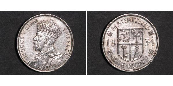 1 Rupee Mauritius Argento Giorgio V (1865-1936)