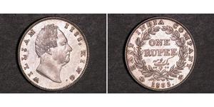 1 Rupee Raj Britannico (1858-1947) Argento Guglielmo IV (1765-1837)