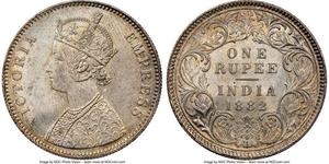 1 Rupee Raj Britannico (1858-1947) Argento Vittoria (1819 - 1901)