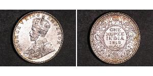 1 Rupee Raj Britannico (1858-1947) Argento Giorgio V (1865-1936)