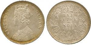 1 Rupee Raj Britannico (1858-1947) Argento Vittoria (1819 - 1901)