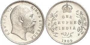 1 Rupee Raj Britannico (1858-1947) Argento Edoardo VII (1841-1910)