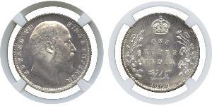 1 Rupee Raj Britannico (1858-1947) Argento Edoardo VII (1841-1910)