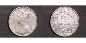 1 Rupee Raj Britannico (1858-1947) Argento Vittoria (1819 - 1901)