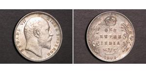 1 Rupee Raj Britannico (1858-1947) Argento Edoardo VII (1841-1910)