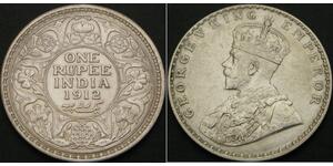 1 Rupee Raj Britannico (1858-1947) Argento Giorgio V (1865-1936)