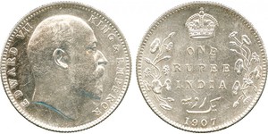 1 Rupee Raj Britannico (1858-1947) Argento Edoardo VII (1841-1910)