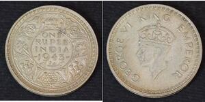 1 Rupee Raj Britannico (1858-1947) Argento 