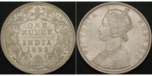 1 Rupee Raj Britannico (1858-1947) Argento Vittoria (1819 - 1901)