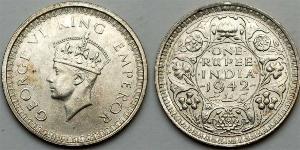 1 Rupee Raj Britannico (1858-1947) Argento 