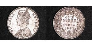 1 Rupee Raj Britannico (1858-1947) Argento Vittoria (1819 - 1901)