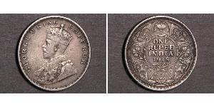 1 Rupee Raj Britannico (1858-1947) Argento Giorgio V (1865-1936)