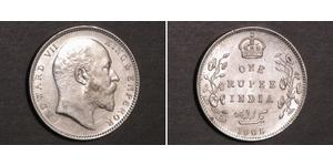 1 Rupee Raj Britannico (1858-1947) Argento Edoardo VII (1841-1910)