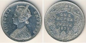 1 Rupee Raj Britannico (1858-1947) Argento Vittoria (1819 - 1901)
