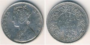 1 Rupee Raj Britannico (1858-1947) Argento Vittoria (1819 - 1901)
