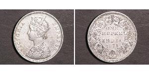 1 Rupee Raj Britannico (1858-1947) Argento Vittoria (1819 - 1901)