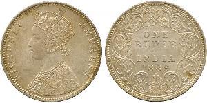 1 Rupee Raj Britannico (1858-1947) Argento Vittoria (1819 - 1901)