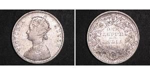 1 Rupee Raj Britannico (1858-1947) Argento Vittoria (1819 - 1901)