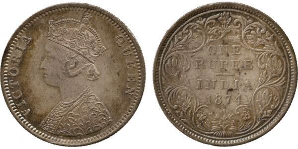 1 Rupee Raj Britannico (1858-1947) Argento Vittoria (1819 - 1901)