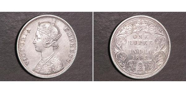 1 Rupee Raj Britannico (1858-1947) Argento Vittoria (1819 - 1901)