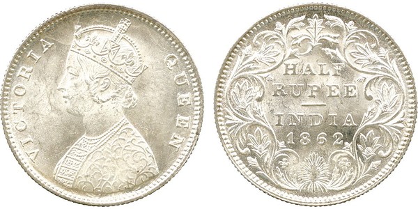 1 Rupee Raj Britannico (1858-1947) Argento Vittoria (1819 - 1901)
