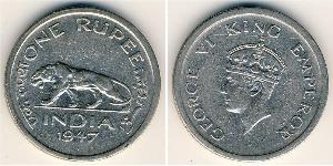 1 Rupee Raj Britannico (1858-1947) Nichel Giorgio VI (1895-1952)