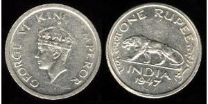 1 Rupee Raj Britannico (1858-1947) Nichel Giorgio VI (1895-1952)