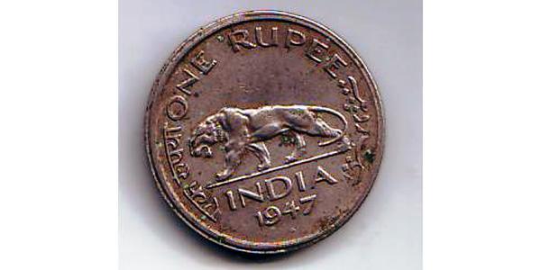 1 Rupee Raj Britannico (1858-1947) Nichel Giorgio VI (1895-1952)